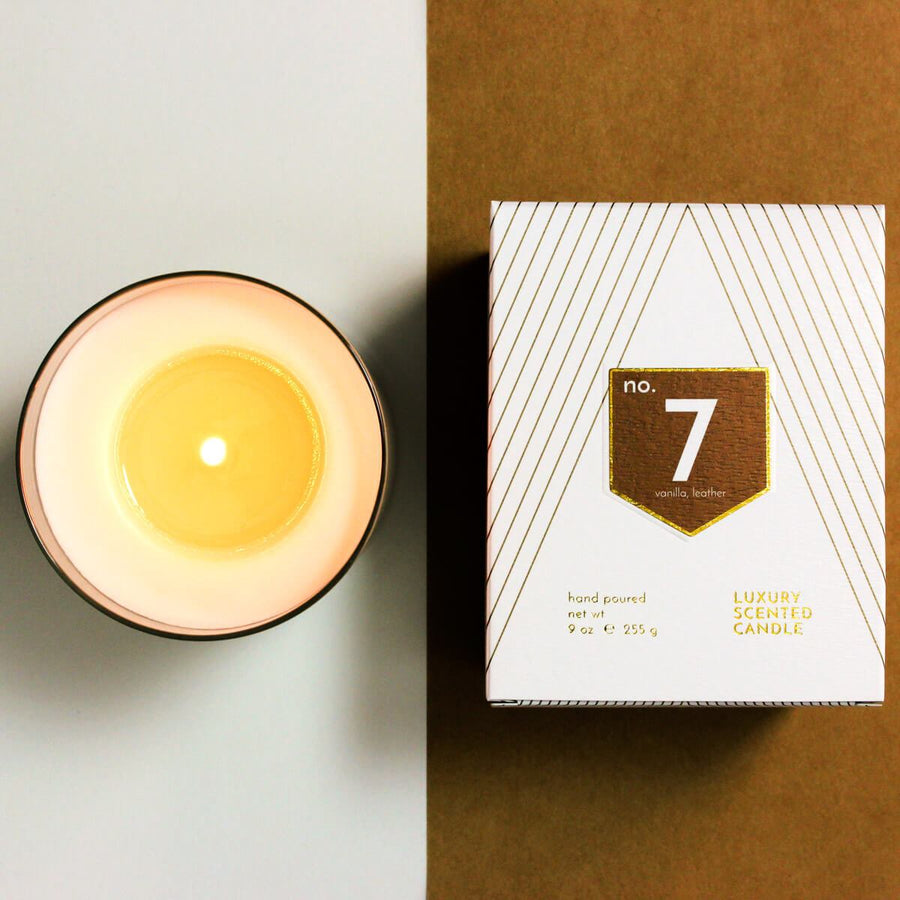No. 7 Vanilla Leather Scented Soy Candle - ACDC Co