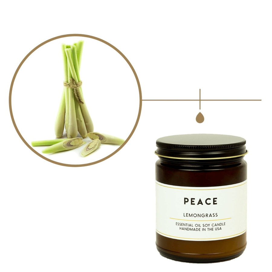 Peace Lemongrass Essential Oil Aromatherapy Candle - ACDC Co