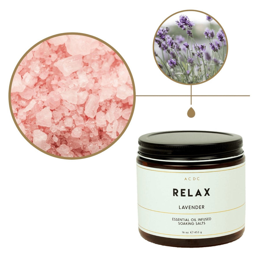 Relax Lavender Essential Oil Bath Soaking Salts - ACDC Co