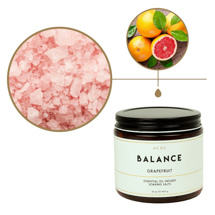 Balance Grapefruit Essential Oil Bath Soaking Salts - ACDC Co