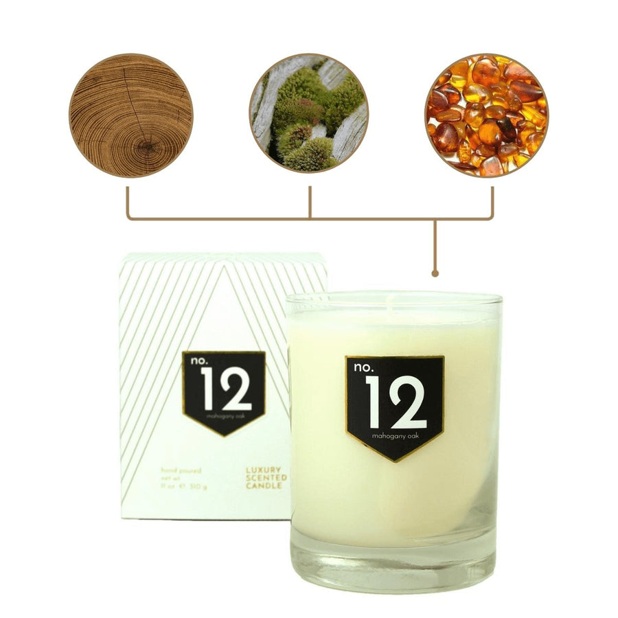 No. 12 Mahogany Oak Scented Soy Candle - A C D C