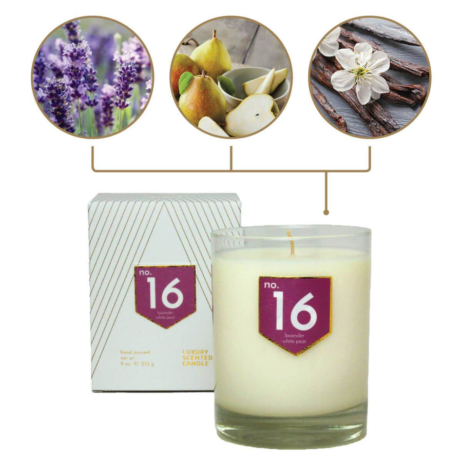 No. 16 Lavender White Pear Scented Soy Candle - A C D C