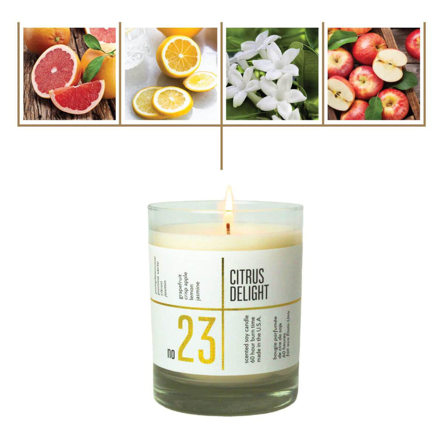 No. 23 Citrus Delight Scented Soy Jar Candle - A C D C