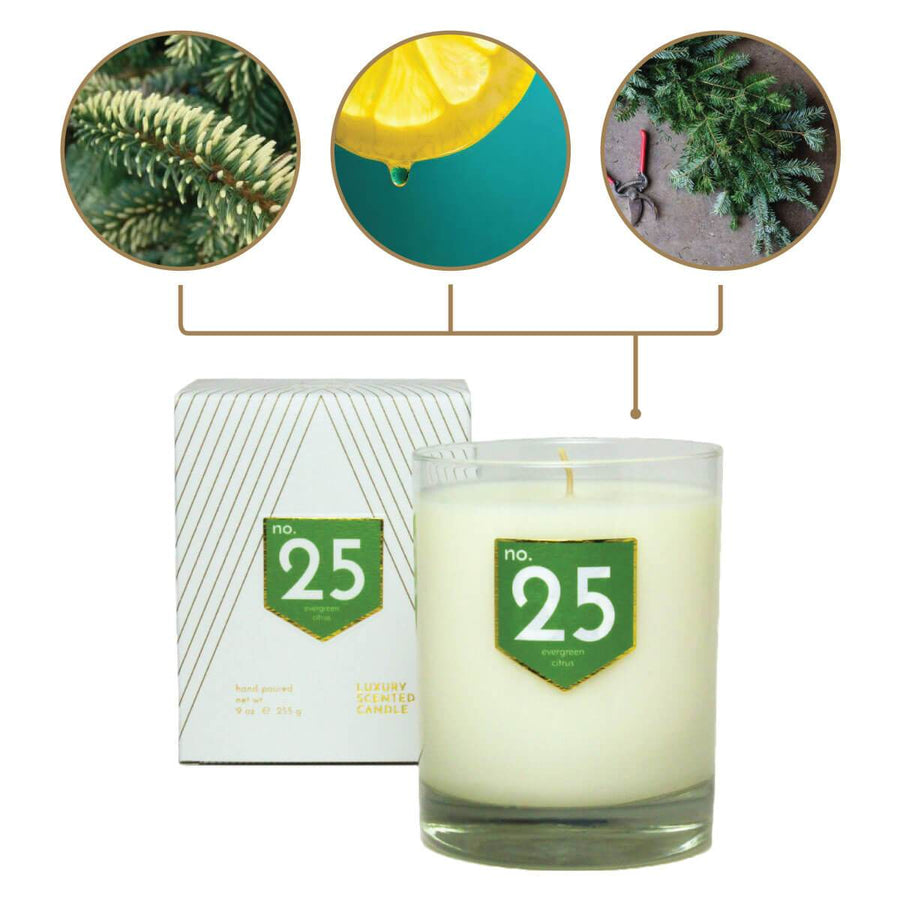 No. 25 Evergreen Citrus Scented Soy Candle - A C D C