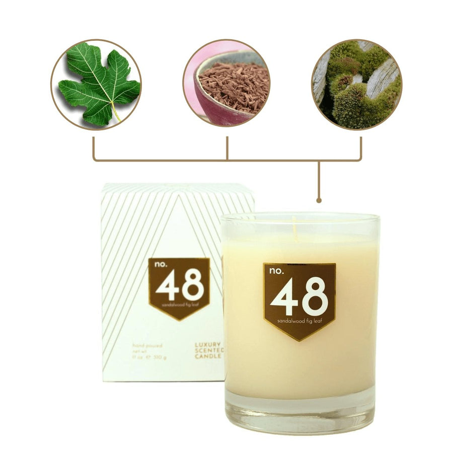 No. 48 Sandalwood Fig Leaf Scented Soy Candle - A C D C