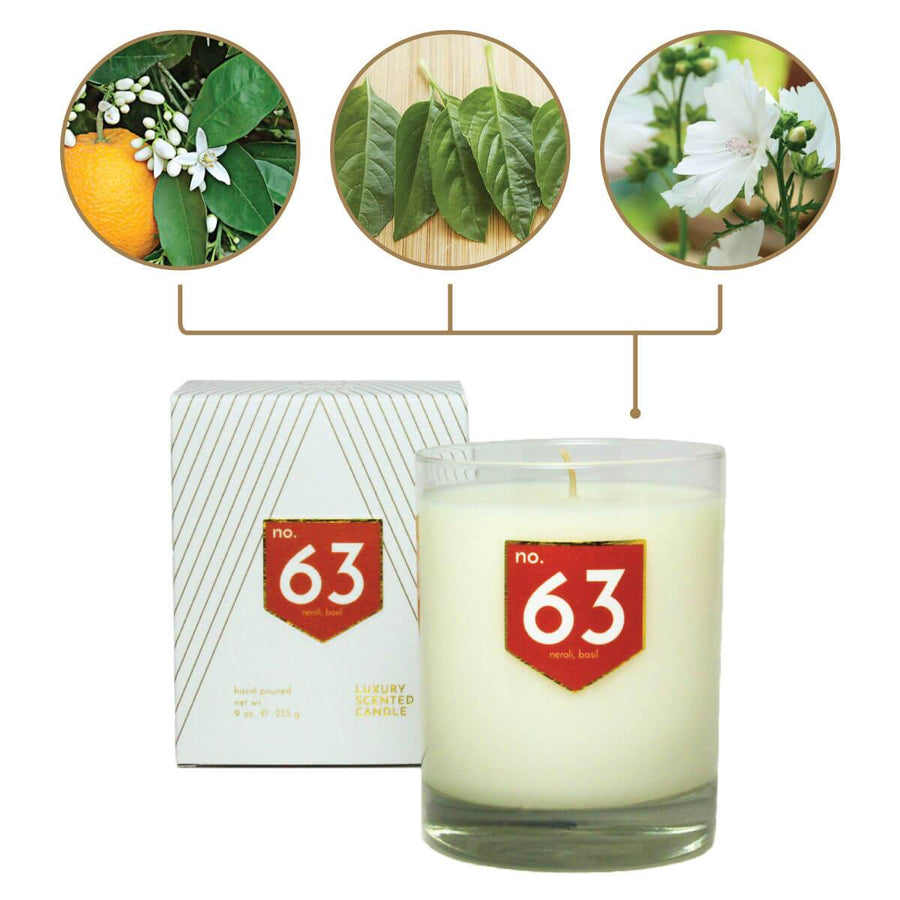 No. 63 Neroli Basil Scented Soy Candle - A C D C