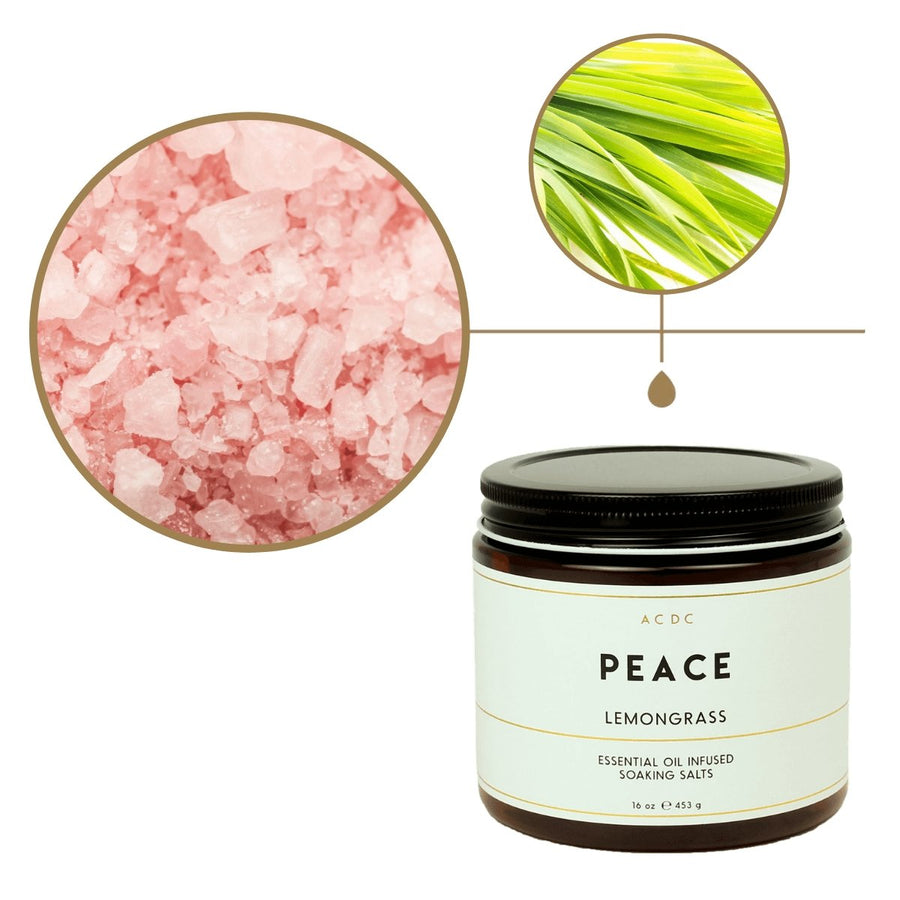 Peace Lemongrass Essential Oil Bath Soaking Salts - ACDC Co